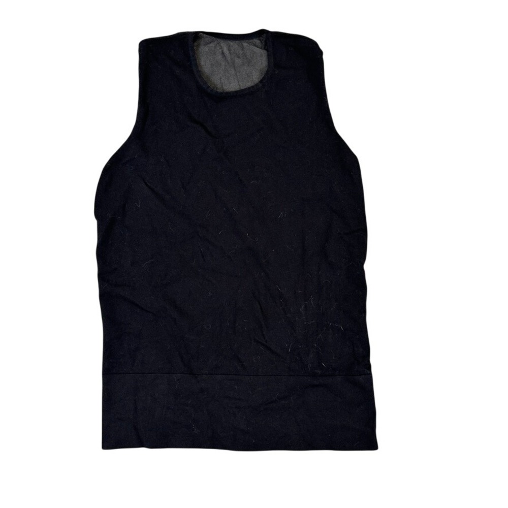 Wolford Womens XS Black Sleeveless Opaque Sheer Mesh Trim Viscose Blend Top